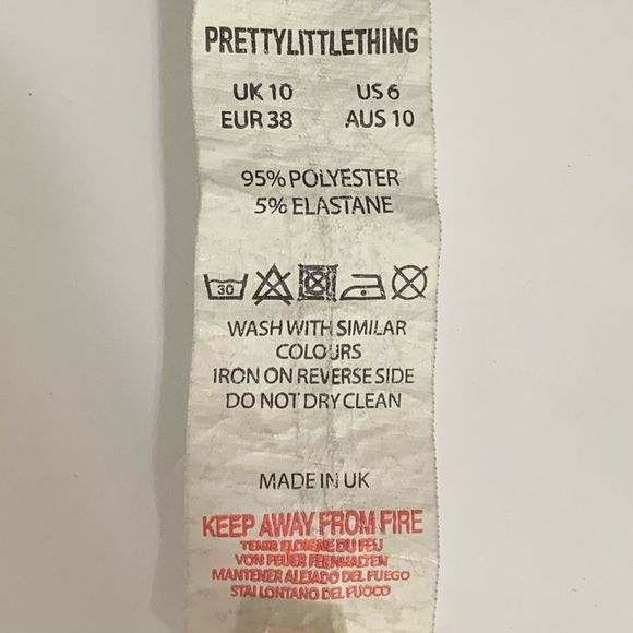 Pretty Little Thing Sz 6 Black Polyester Stretch Punk Clasp Close Body-Con Dress - Picture 13 of 14